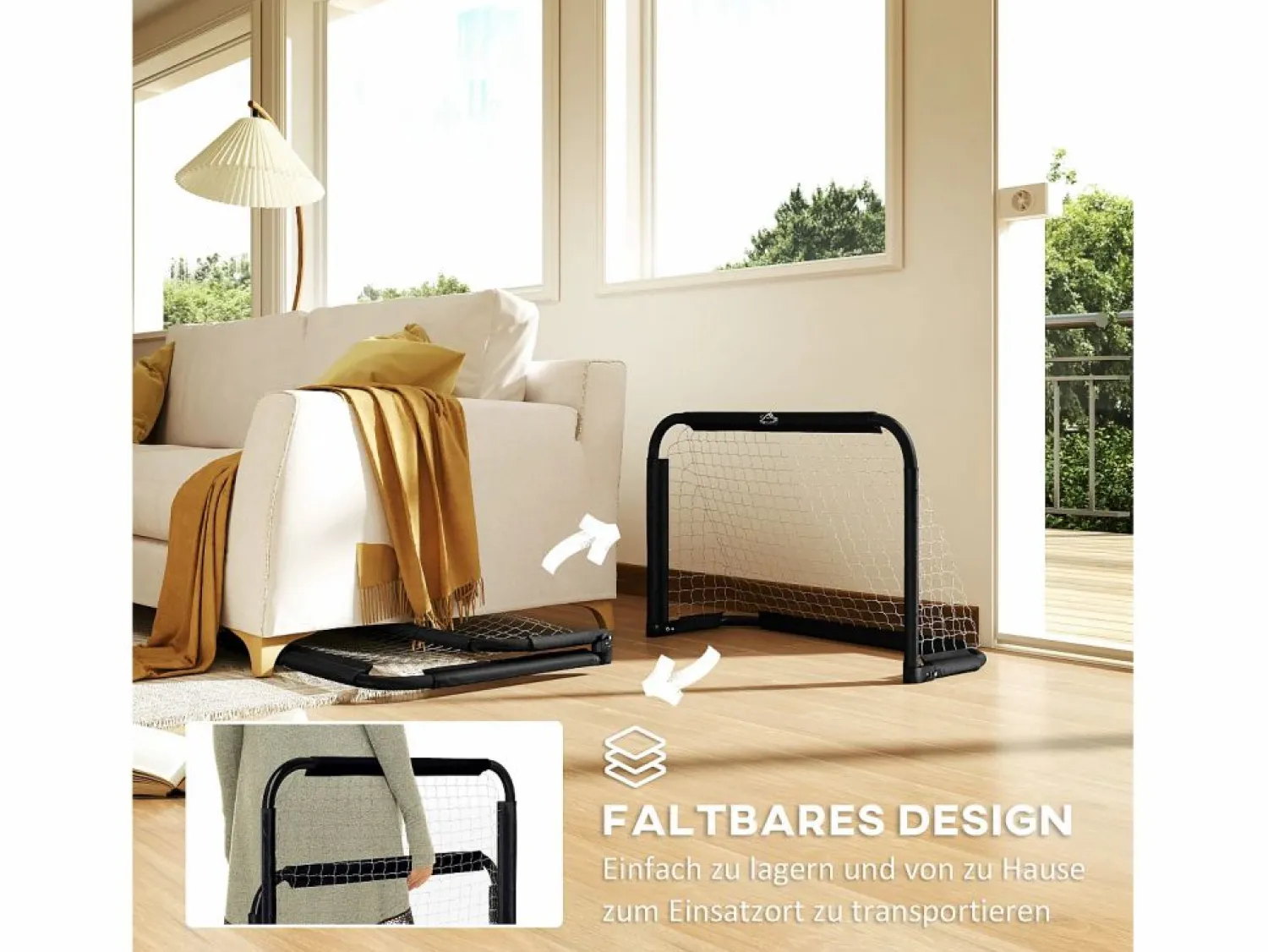 Best Juego de 2 porterías de fútbol plegables con estructura de metal, para niños y adultos, ideales para jardín, color (90 x 36 x 60 cm) Aparato De Musculación