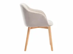 New Vente-unique Juego de 2 sillas - Tela y hevea - Beige - JELISA Crema