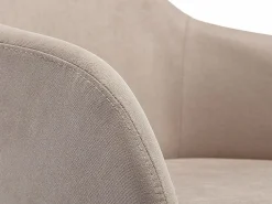 New Vente-unique Juego de 2 sillas - Tela y hevea - Beige - JELISA Crema