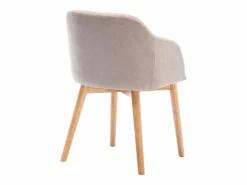 New Vente-unique Juego de 2 sillas - Tela y hevea - Beige - JELISA Crema