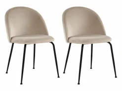 Clearance Juego de 2 sillas - Terciopelo y metal negro mate - . MELBOURNE Sillas Y Lotes De Sillas