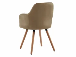 New Juego de 2 sillas con brazos - Terciopelo y metal con efecto madera - - ELEANA Sillas Y Lotes De Sillas