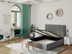 Outlet Juego de 2 sillas con brazos - Terciopelo y metal efecto madera - Verde oscuro - ELEANA Sillas Y Lotes De Sillas