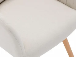 Clearance Juego de 2 sillas con brazos - Tela y metal efecto madera - - ELEANA Sillas Y Lotes De Sillas