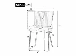Clearance Merax Juego de 2 sillas de comedor de terciopelo - 85 x 58 x 47 cm - Silla de salón de lujo - Cuatro patas de metal dorado - Beige