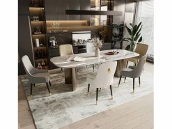 Fativo Juego de 2 sillas de comedor beige de cocina en cuero, capacidad de carga 150 kg, 43.5x43.5x90cm