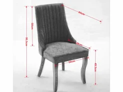 OKWISH Juego de 2 sillas de comedor con respaldo acolchado y patas de madera - Chenilla