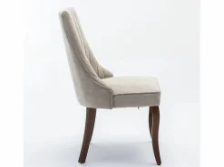 OKWISH Juego de 2 sillas de comedor con respaldo acolchado y patas de madera - Chenilla