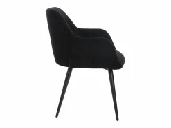 Best Juego de 2 sillas de comedor con brazos - Tela aterciopelada y metal . . HEKA Sillas Y Lotes De Sillas