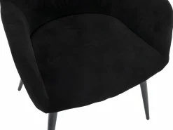 Best Juego de 2 sillas de comedor con brazos - Tela aterciopelada y metal . . HEKA Sillas Y Lotes De Sillas