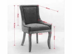 Juego de 2 sillas de comedor - Sillas de comedor con respaldo tapizado y tachuelas de bronce -