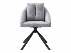 New Merax Juego de 2 sillas de comedor de terciopelo - 79 x 51,5 x 51,5 cm - Elegantes y cómodas sillas giratorias - con cojines - Gris