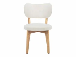 Outlet Vente-unique Juego de 2 sillas de pana y madera de caucho - - TORIEL Blanco