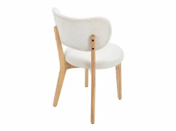 Outlet Vente-unique Juego de 2 sillas de pana y madera de caucho - - TORIEL Blanco