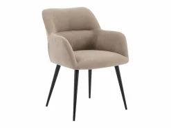 New Juego de 6 sillas de table con brazos - Tela aterciopelada y metal negro. . HEKA Sillas Y Lotes De Sillas