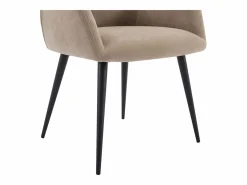 New Juego de 6 sillas de table con brazos - Tela aterciopelada y metal negro. . HEKA Sillas Y Lotes De Sillas