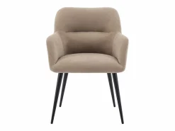 Discount Juego de 2 sillas de table con brazos - Tela aterciopelada y metal negro. . HEKA Sillas Y Lotes De Sillas