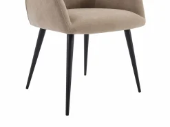 Discount Juego de 2 sillas de table con brazos - Tela aterciopelada y metal negro. . HEKA Sillas Y Lotes De Sillas