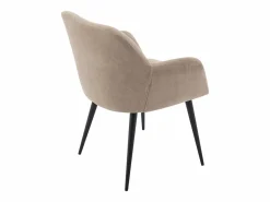 Discount Juego de 2 sillas de table con brazos - Tela aterciopelada y metal negro. . HEKA Sillas Y Lotes De Sillas