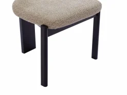 New Vente-unique Juego de 2 sillas de tejido bouclé y madera de hevea - Gris y negro - WILANA Topo