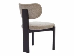 New Vente-unique Juego de 2 sillas de tejido bouclé y madera de hevea - Gris y negro - WILANA Topo