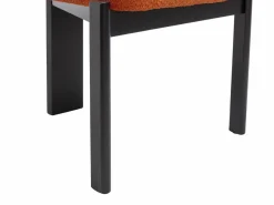 Outlet Vente-unique Juego de 2 sillas de tela bouclé y madera de hevea negra - - WILANA Terracota
