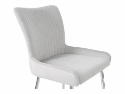 ModernLuxe Juego de 6 sillas de terciopelo - con patas de metal plateado -
