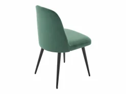 Vente-unique Juego de 6 sillas ELEANA - Terciopelo y metal negro - Verde