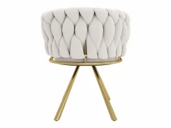 ModernLuxe Juego de 2 sillas giratorias de terciopelo con reposabrazos - patas de metal dorado -