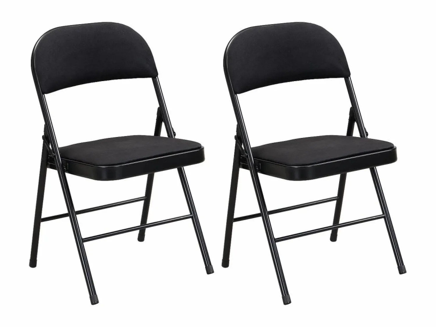 Online Juego de 2 sillas plegables de terciopelo y metal - - ORTENSIA Sillas Y Lotes De Sillas