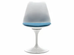 New Vente-unique Juego de 2 sillas Tulip - Polipropileno, Tela y Acero - Azul y Blanco - XAFY Azul turquesa / Blanco