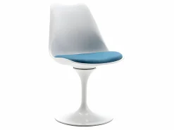New Vente-unique Juego de 2 sillas Tulip - Polipropileno, Tela y Acero - Azul y Blanco - XAFY Azul turquesa / Blanco