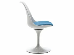 New Vente-unique Juego de 2 sillas Tulip - Polipropileno, Tela y Acero - Azul y Blanco - XAFY Azul turquesa / Blanco