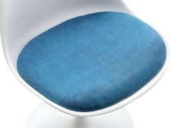 New Vente-unique Juego de 2 sillas Tulip - Polipropileno, Tela y Acero - Azul y Blanco - XAFY Azul turquesa / Blanco