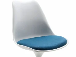 New Vente-unique Juego de 2 sillas Tulip - Polipropileno, Tela y Acero - Azul y Blanco - XAFY Azul turquesa / Blanco
