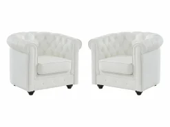 Hot Juego de 2 sillones de piel de búfalo CHESTERFIELD Sillón De Piel