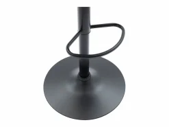 Discount Juego de 2 taburetes de bar de piel sintética y acero - Altura regulable - - CALVIN Muebles De Bar|Taburete Alto