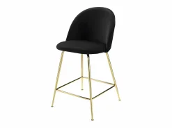 New Juego de 2 taburetes de bar - Terciopelo y metal dorado - - MELBOURNE Muebles De Bar|Taburete Alto