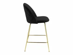 New Juego de 2 taburetes de bar - Terciopelo y metal dorado - - MELBOURNE Muebles De Bar|Taburete Alto