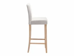 Outlet Vente-unique Juego de 2 taburetes de bar - Tela - Beige - ROVIGO Crema