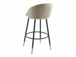Clearance Juego de 2 taburetes de bar de terciopelo y metal - - ELIRAM Muebles De Bar|Taburete Alto