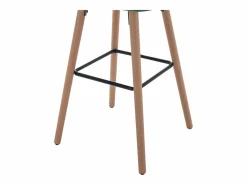 Vente-unique Juego de 2 taburetes de bar de terciopelo y metal efecto madera de haya - Verde oscuro - ELEANA