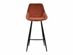 Vente-unique Juego de 2 taburetes de bar - Terciopelo - - MASURIE
