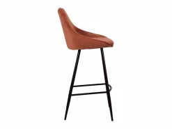 Vente-unique Juego de 2 taburetes de bar - Terciopelo - - MASURIE