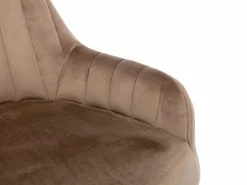 Vente-unique Juego de 2 taburetes de bar de terciopelo y patas madera de haya - - ELEANA