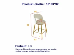 Clearance Hauss Spole Juego de 2 taburetes de bar de tela - Respaldo calado y estructura de metal dorado Beige