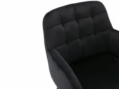 Sale Vente-unique Juego de 2 taburetes de bar de terciopelo y metal - - PEGA Negro