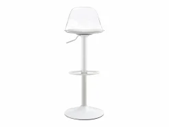 Hot Juego de 2 taburetes de bar con respaldo transparente - Altura ajustable - Patas de metal Muebles De Bar|Taburete Alto