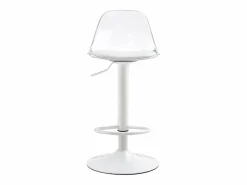 Hot Juego de 2 taburetes de bar con respaldo transparente - Altura ajustable - Patas de metal Muebles De Bar|Taburete Alto