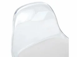 Hot Juego de 2 taburetes de bar con respaldo transparente - Altura ajustable - Patas de metal Muebles De Bar|Taburete Alto